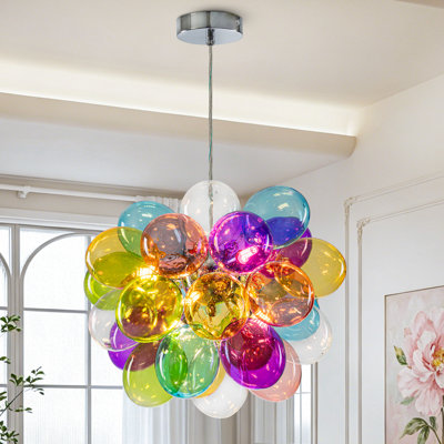 Lustre en verre transparent, luminaire suspendu moderne pour salle à manger