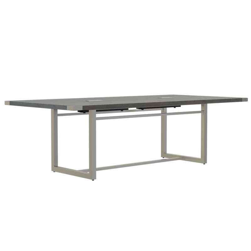 Table de conférence rectangulaire Mirella, Gris pierre, Gris