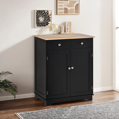 Modern Kitchen Storage Cabinet, Coffee Bar Cabinet With 2 Drawers, Doors And Adjustable Shelf by Winston Porter
