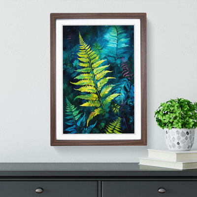 Fern Leaf Expressionism No.2 - Single Picture Frame Print on Wood