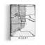 «Miami City Map Abstract City Contemporary», reproduction d'art murale-672352850