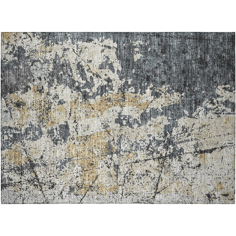 Frobisher Washable Abstract Indoor / Outdoor Rug, Rectangle 1'8" x 2'6"