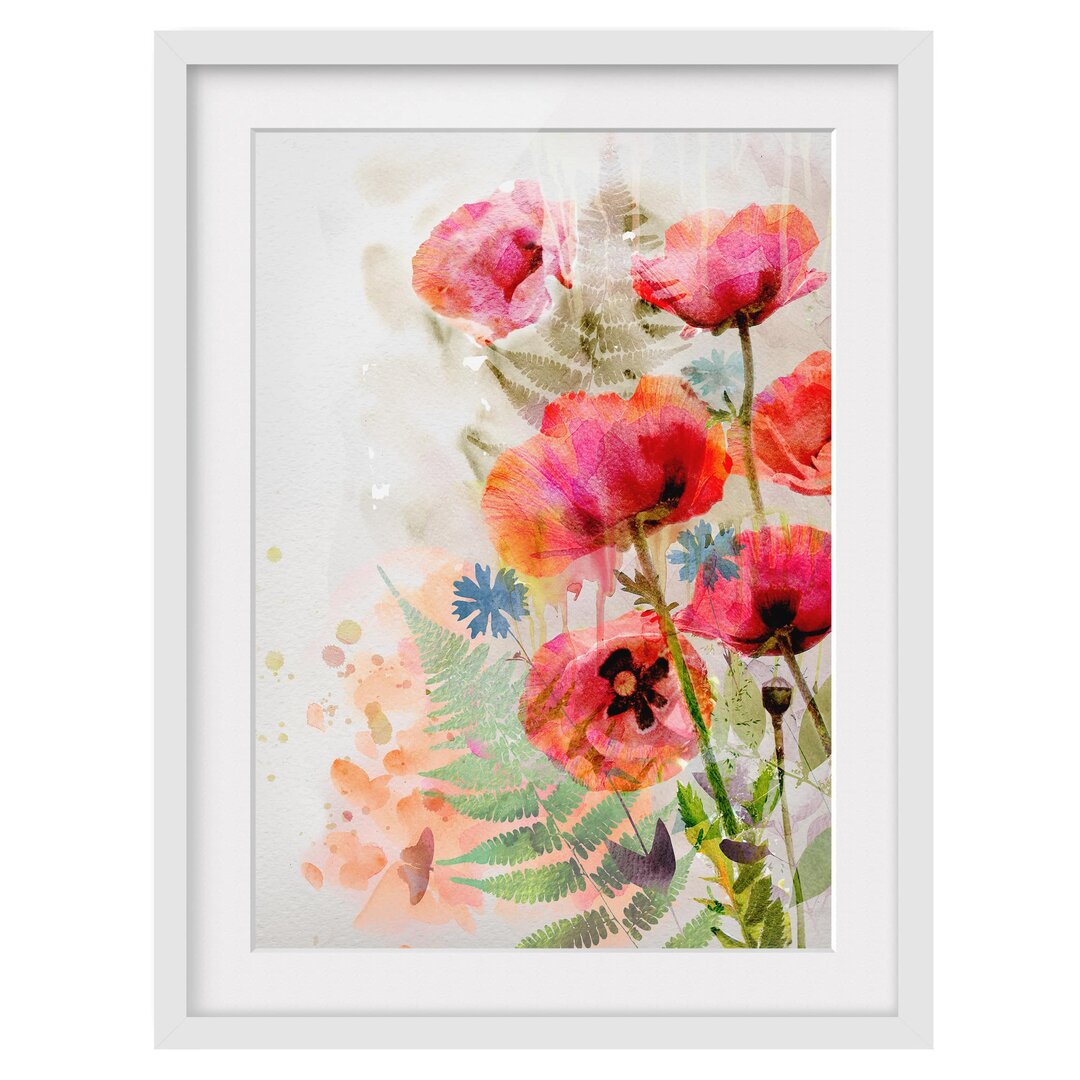 Gerahmter Kunstdruck Poppies Watercolour