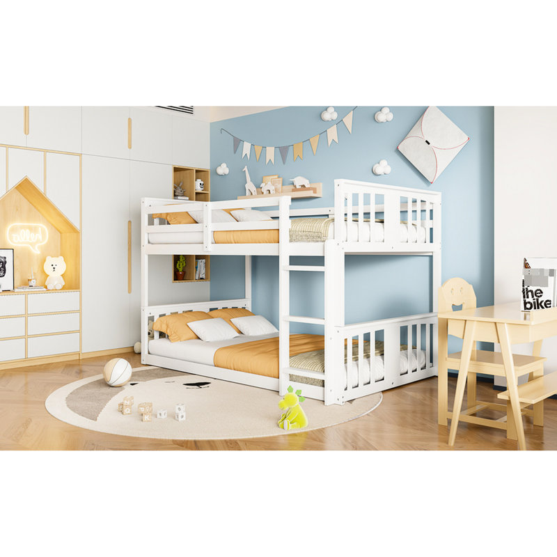 Lit simple au-dessus d'un lit superposé, blanc - Ajout pratique pour la chambre à coucher