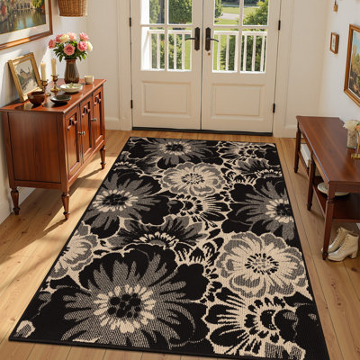 Tapis antidérapant à motif floral