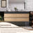 Bathroom Vanity Matte Black Engineered Quartz Sink-151646901