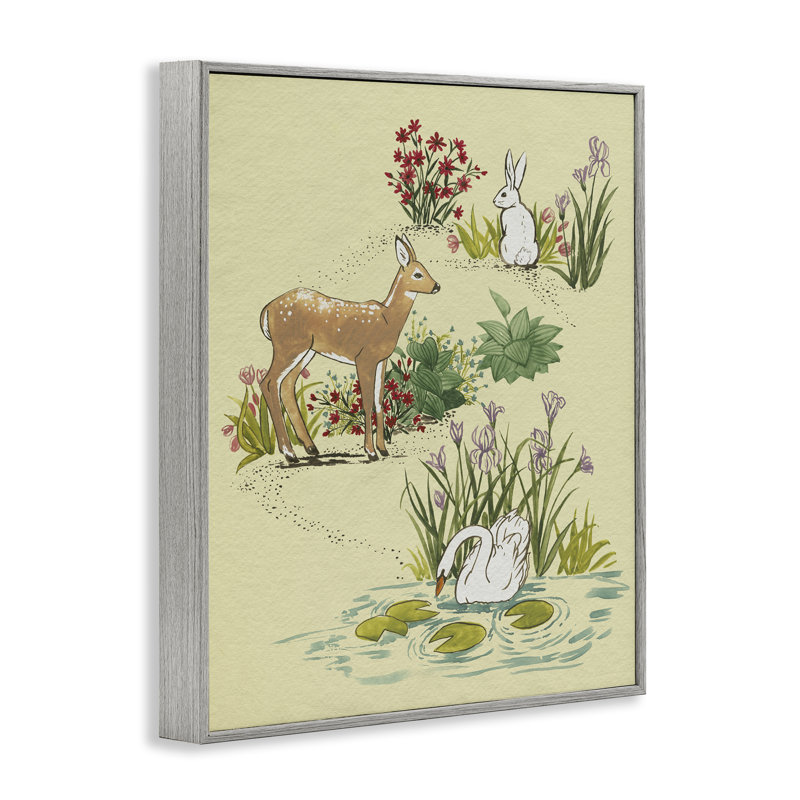 «Peaceful Spring Animals», estampe numérique, design de Grace Popp, H 20 po x l 16 po, Estampe numérique Farmhouse