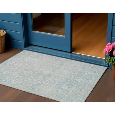 Tapis lavable intérieur / extérieur 3 pi x 5 pi turquoise