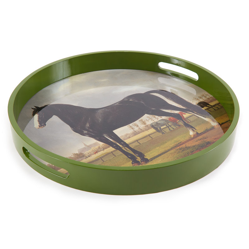 PADDOCK ROUND TRAY MOSS 17" D X 2" H