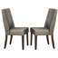 Chaise d’appoint rembourrée gris/brun foncé Enzo