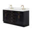 Meuble-lavabo double en bois massif 66 po avec plateau en quartz Carrara de 1,5 po Thornaby-1295182540-1298651838