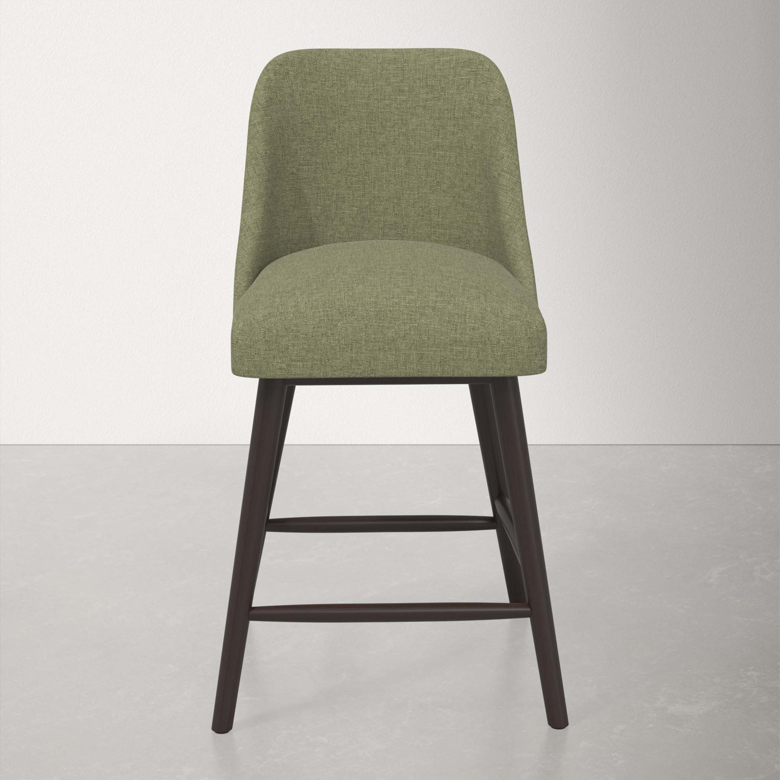 Gallie Stool, Espresso, Counter Stool (27” Seat Height), Zuma Laurel Textured Linen