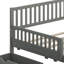 Lit plateforme en bois - garde-corps double face + deux tiroirs de rangement intégrés-118036911