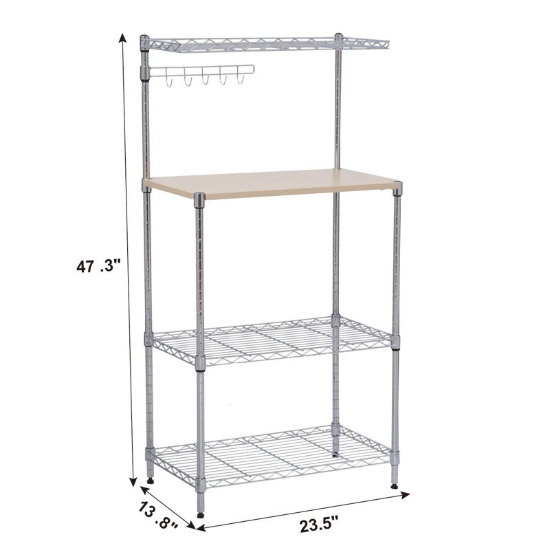 Yerington 23.5'' Stainless Steel Standard Baker's Rack with Microwave Compatibility
