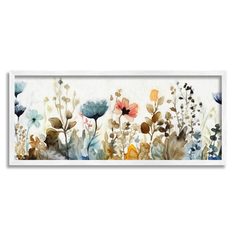 Bb-325-Fleurs de jardin encadrées sur fond de bois par Ziwei Li, Giclée encadrée blanc bord de mer