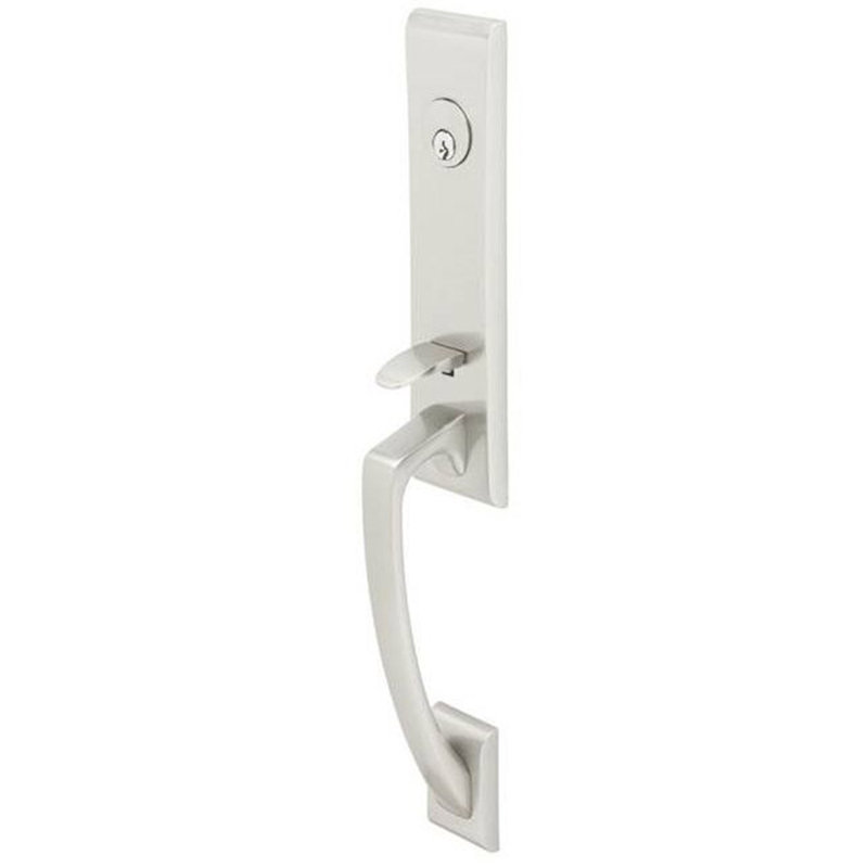 Entretoise tubulaire Emtek Apollo, Poignée transparente Astoria, Nickel satiné, Réversible