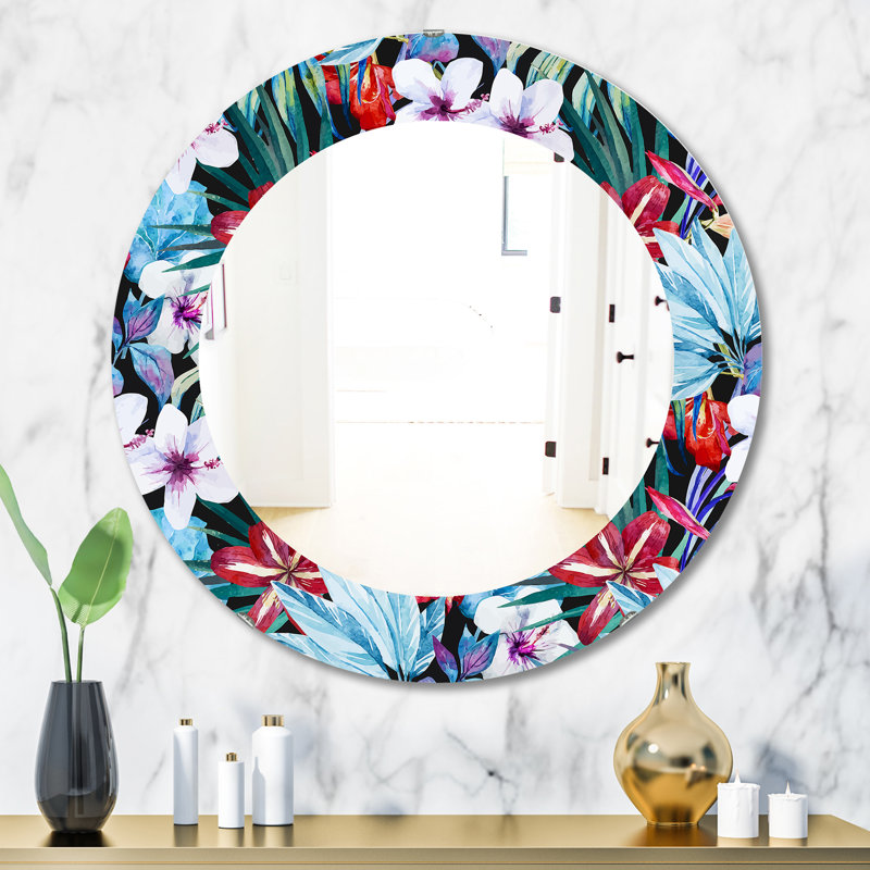 Miroir d'appoint mural Obsidian Bloom, H 31,5 po x l po