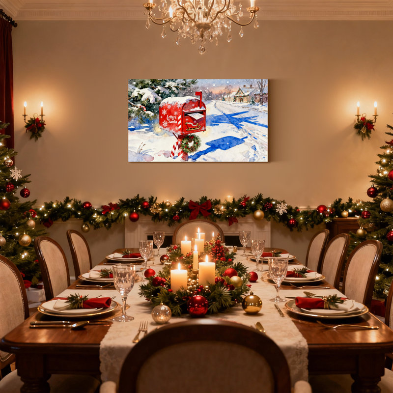 «Christmas Christmas Boxbox Snowy Winter Scene», ensemble de 3 impressions d'art sur toile, H 20 po x l 30 po