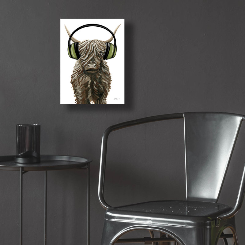 Art mural en verre Epic Art «Music Cow» par Yvette St. Amant, H 16 po x l 12 po x P 0,13 po