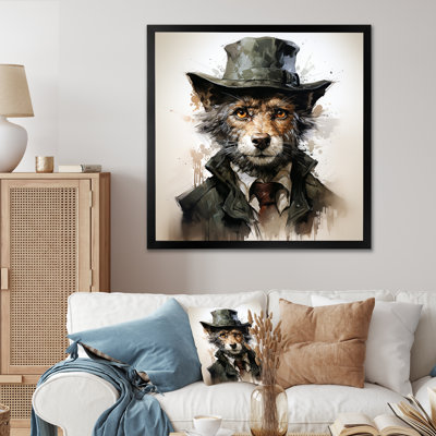 Black Trenchcoat Wolf Mystery I - Wolf Animal Wall Art