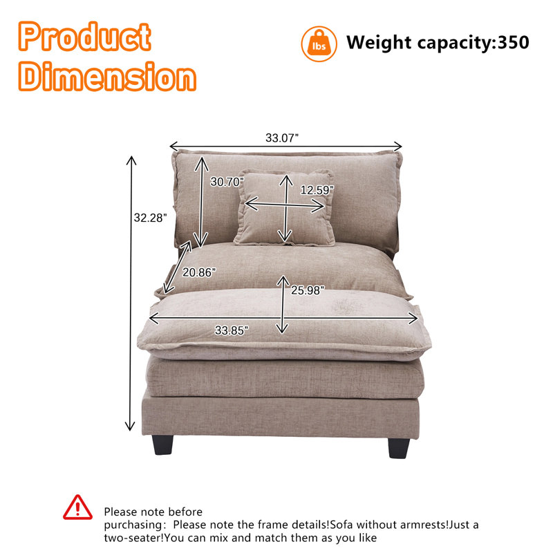 2 Seat Sofa, Khaki