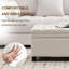 Cassina 51" Linen Upholstered  Storage Ottoman Bench -1368272642