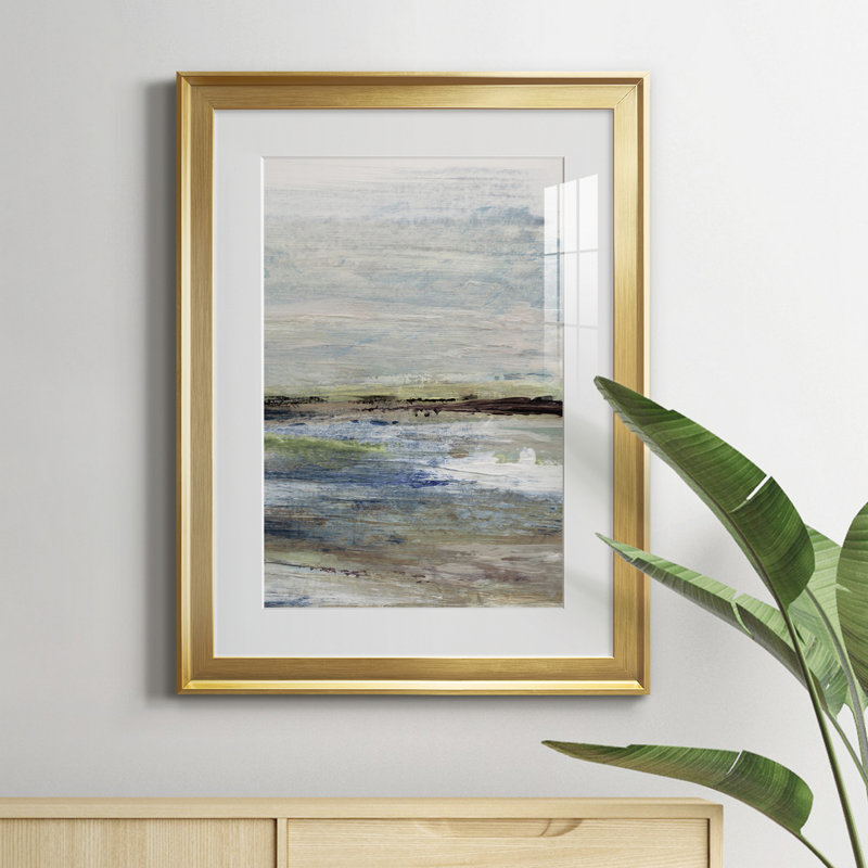 Wetlands II - peinture encadrée, H 22,5 po x l 30,5 po x P 1,5 po, Or