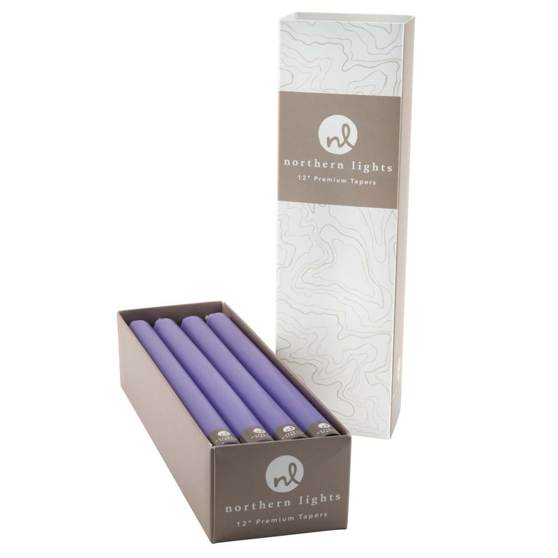 Northern Lights Unscented Taper Candle, Purple