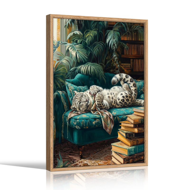 Jungle Leopard, reproduction d'art sur toile, ensemble de 1, Natural, H 48 po x l 32 po