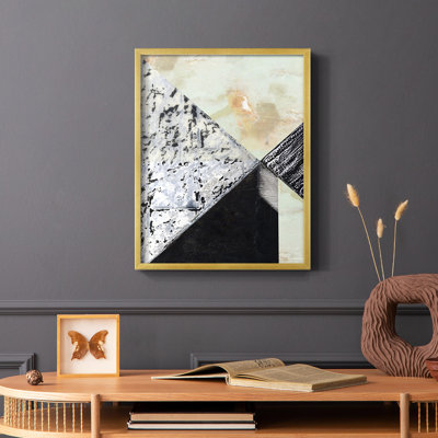 «Tiles & Texture Abstract Angles I», reproduction encadrée - bois massif
