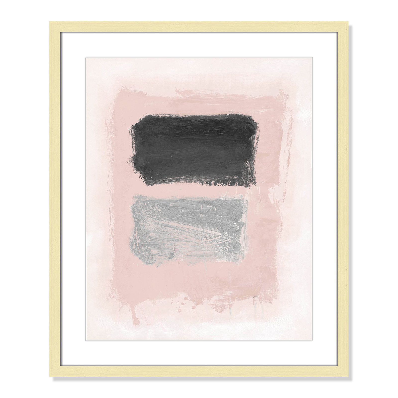 Pink, Black And Silver Shimmer I by Casa Fine Arts, 25.5" H x 21.5" W x 1.25" D, Gold Matted Picture Framed