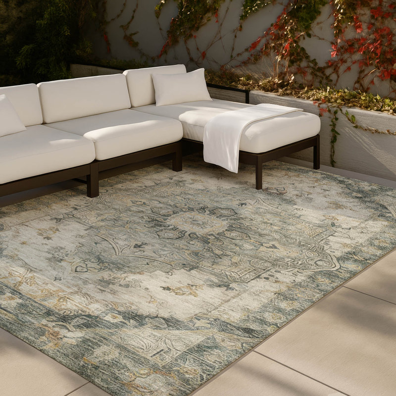 Machine Washable Indoor/Outdoor Chantille ACN2875 Global Rug, Aloe, 9' x 12'