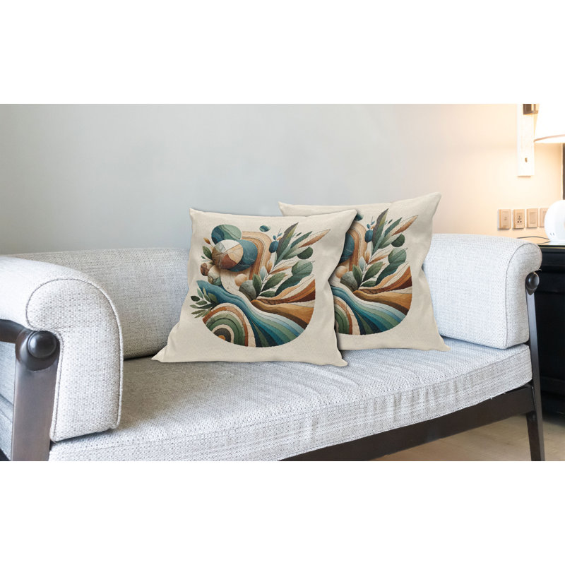Fabric Reversible Throw Pillow, 16"H x 26"W, Rectangle 
