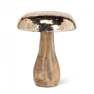 Large Mushroom With Silver Cap Figurine