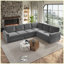 Canapé-lit modulaire en chenille de 118 po avec lit escamotable et garniture cloutée 118 po (gris)