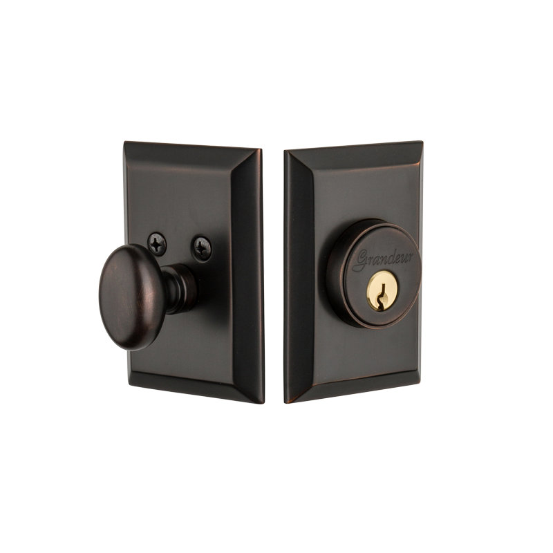 Fifth Avenue Single Cylinder Deadbolt, Timeless Bronze