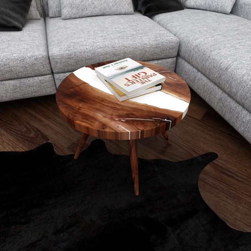 Solid Wood Coffee Table, White, 17.7" H x 15.8" L x 15.8" W