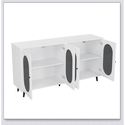Buffet moderne avec portes en acrylique, armoire de rangement autoportante moderne