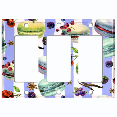 Patterned 3 - Gang Rocker Standard Wall Plate