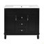 Meuble-lavabo de 36 po avec miroir supérieur, armoire de rangement moderne avec 2 portes à fermeture douce et meuble-lavabo simple-126271413
