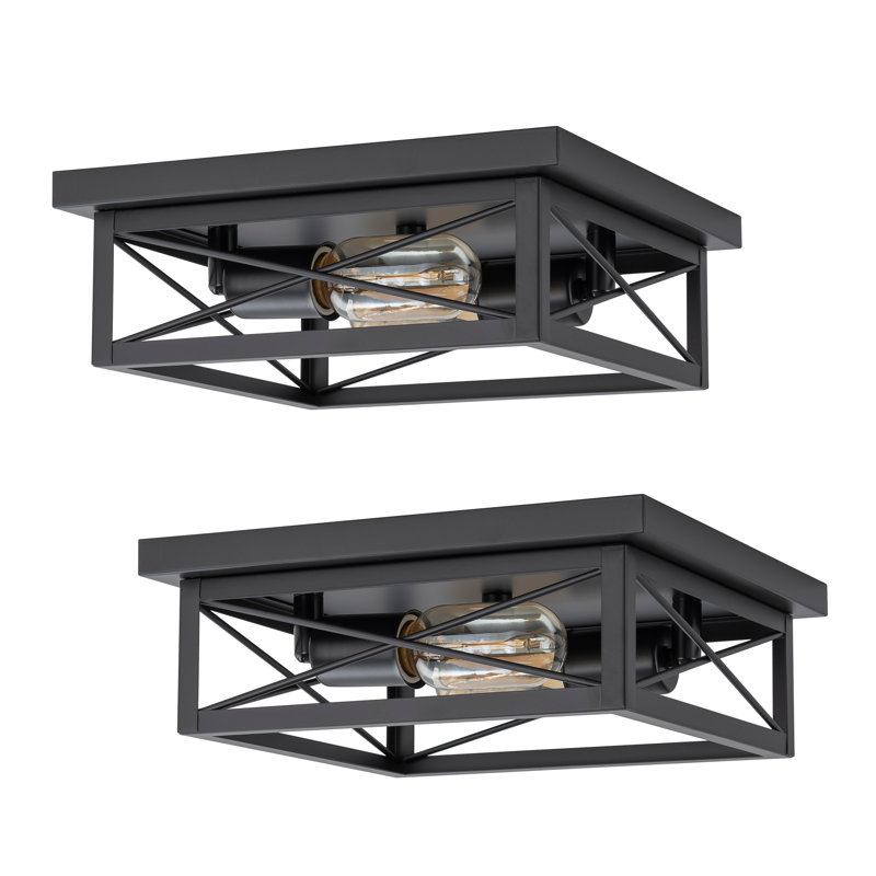 Plafonnier encastré carré en métal 2 lumières avec capuchon rotatif 
