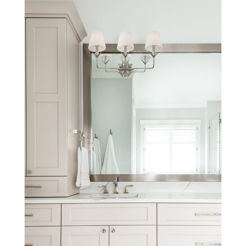 Broche 3 Light Bathroom Vanity, Antique Silver