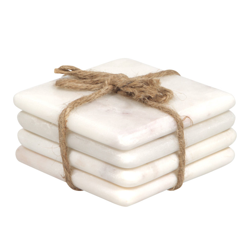 Marble Square 4 Piece Coaster Set
