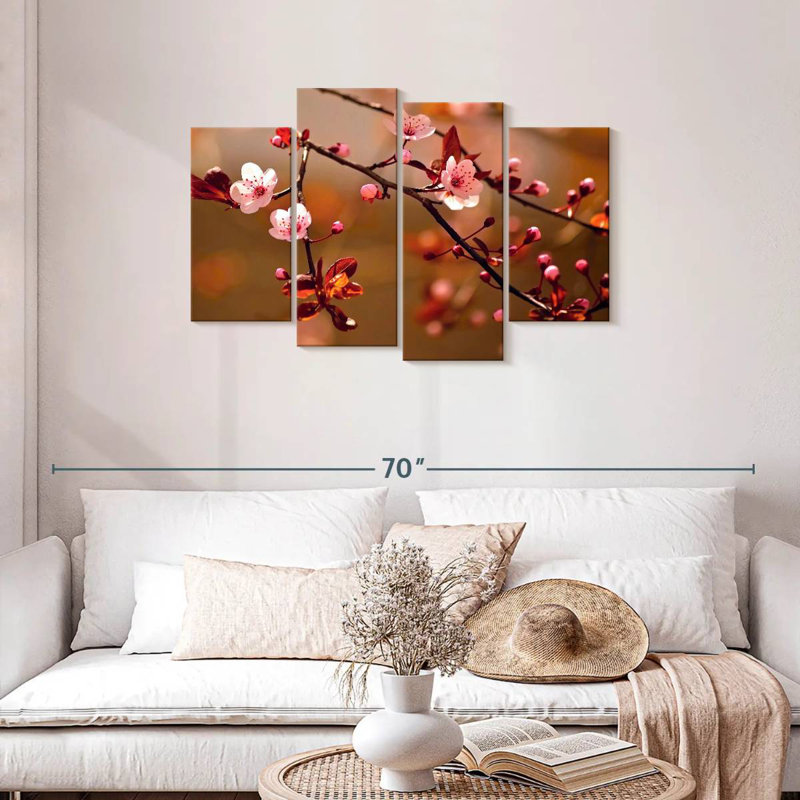 Harnek Sakura en fleurs, H 27 po x l 43 po