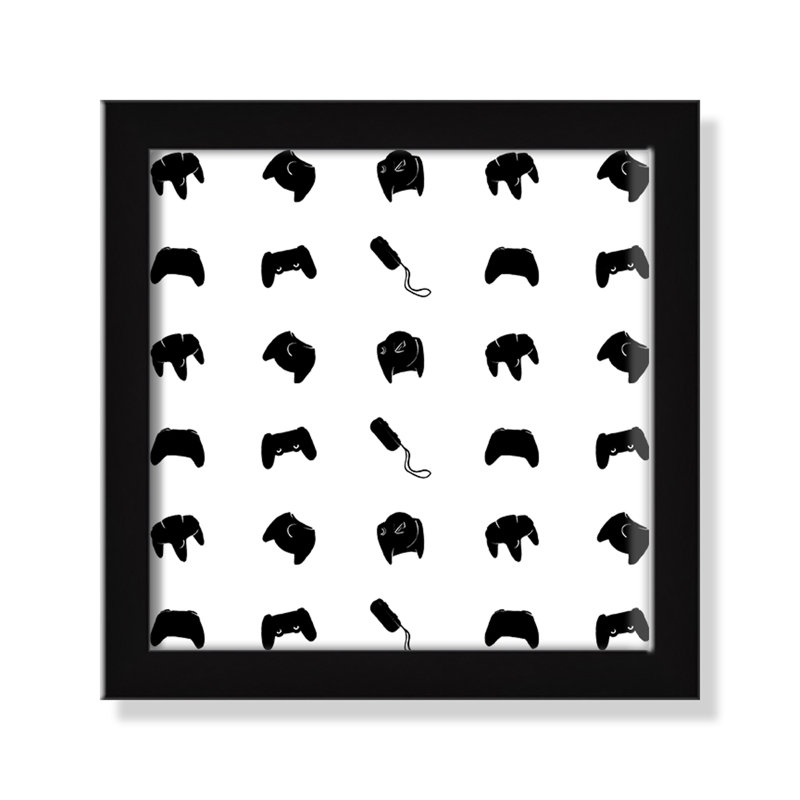 Imprimé papier à motif de joueur, H 9 po x l 9 po x P 1,19 po, Encadré de boîte noir