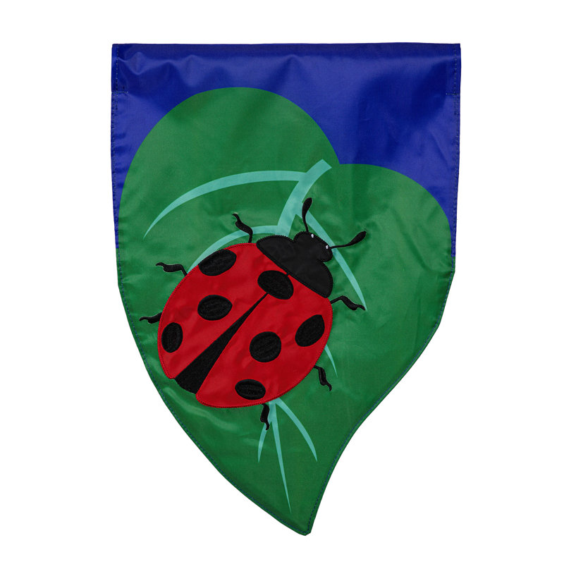 Ladybug Basic Applique Garden Flag