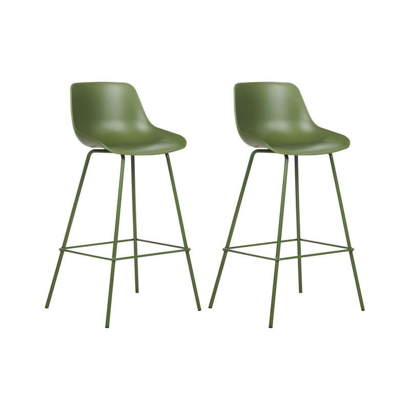 Bluffdale Counter Stool with Metal Frame, Green