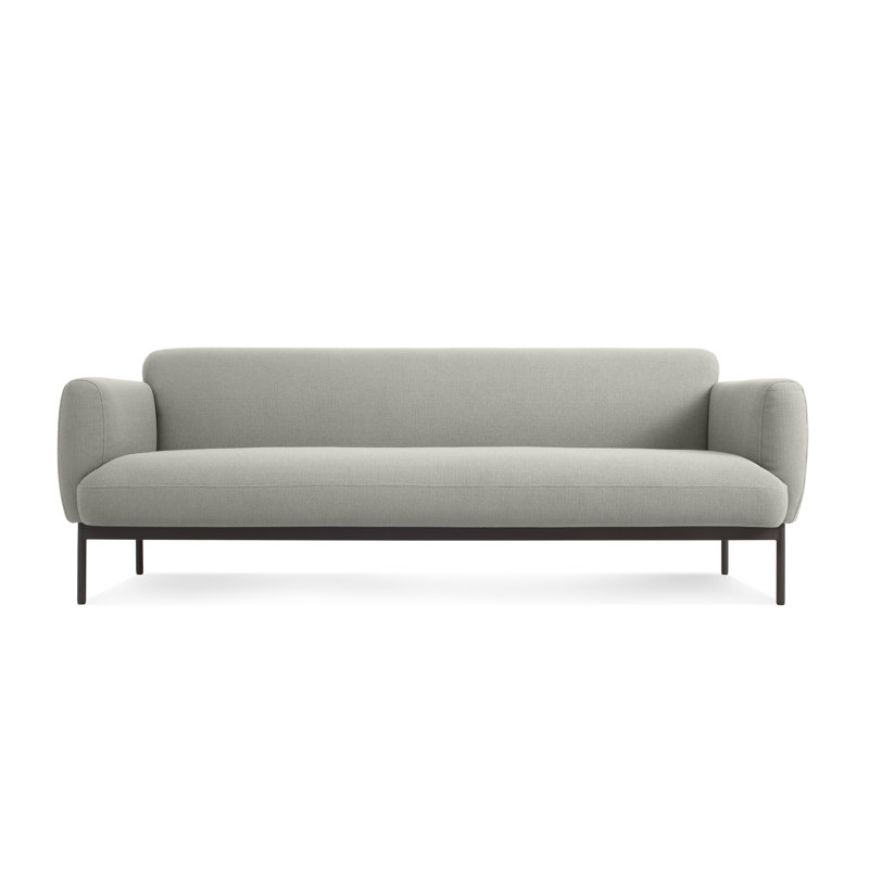 Puff Puff Sofa, Edwards Light Grey Crossweave, 31" H x 87" W x 35" D
