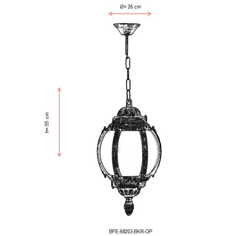 Lustre d'extérieur élégant, structure en ABS brun, 21,7 po x 10,2 po | Design traditionnel américain et industriel | Douille E27 (40 W maximum), IP65 résistant aux intempéries | Parfait pour l'éclairage de patio et de jardin nostalgique