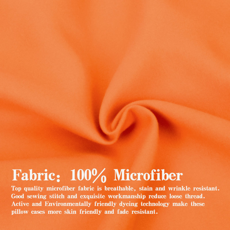 Drap plat en microfibre , Orange, Drap plat de taille très grand